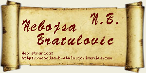 Nebojša Bratulović vizit kartica